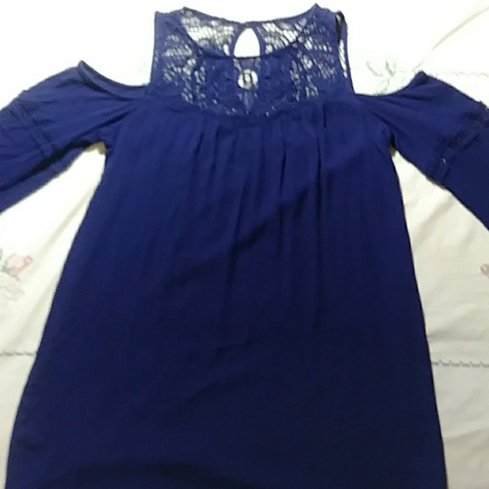 3 for $15 - Lace & Cold-Shoulder Tunic/Dress - Picture 5 of 8